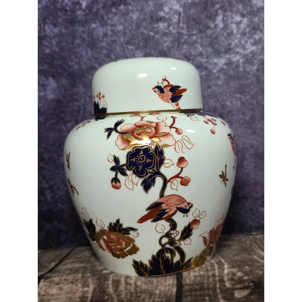 Coalport Hong Kong Bone China Ginger Jar with Lid‎ Made in England Chinoiserie